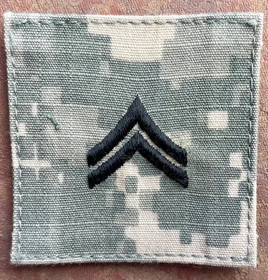 US Army Corporal Chevron on ACU with Velcro Back Single - Bateleur Militaria