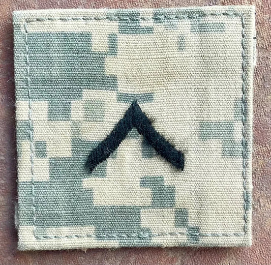 US Army Private Second Class Chevron on ACU with Velcro Back Single - Bateleur Militaria