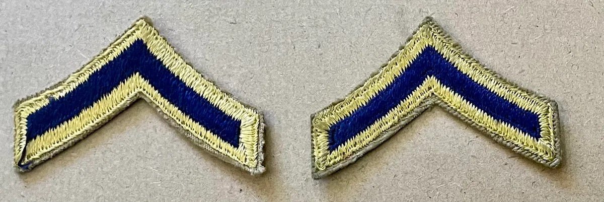 US Army Rank Insignia Combat Unit (1948 - Feb 1951) Private 1st Class 2" (Pair) Set - Bateleur Militaria