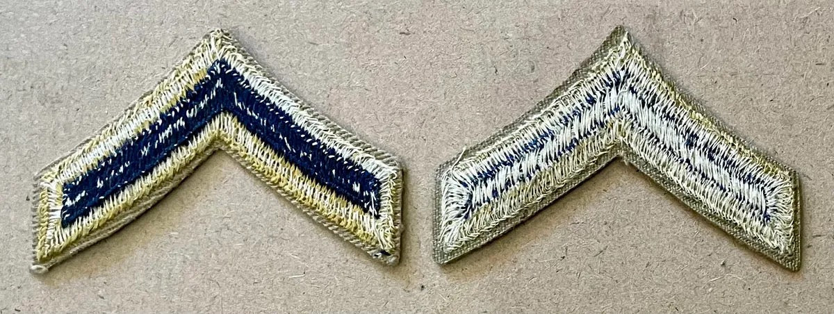 US Army Rank Insignia Combat Unit (1948 - Feb 1951) Private 1st Class 2" (Pair) Set - Bateleur Militaria