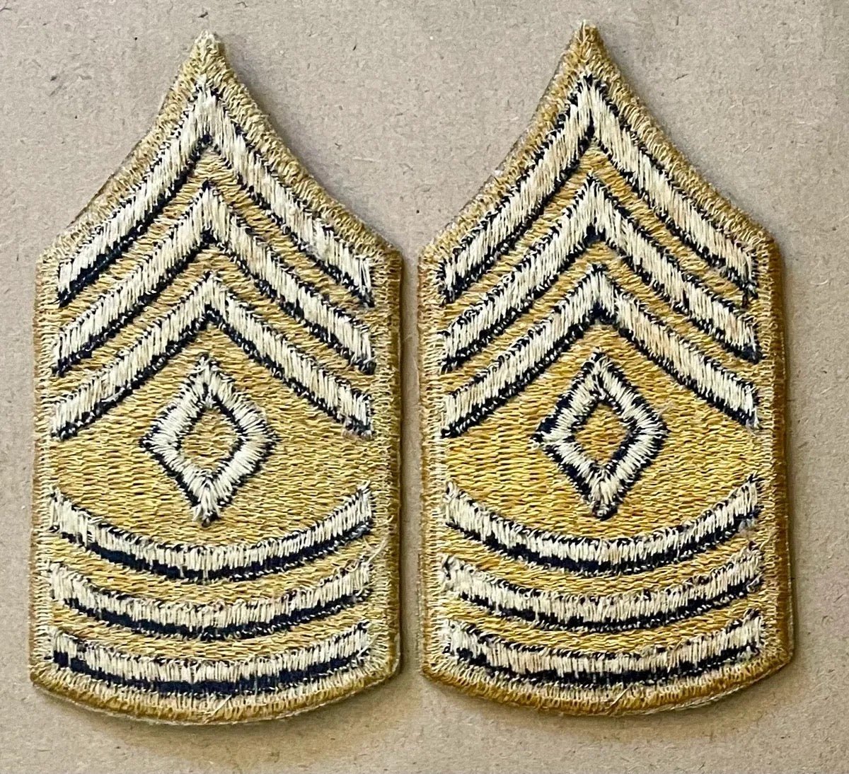 US Army Rank Insignia Combat Unit (1948 - Feb 1951) Sergeant 1st Class 2" (Pair) 3 - Bateleur Militaria