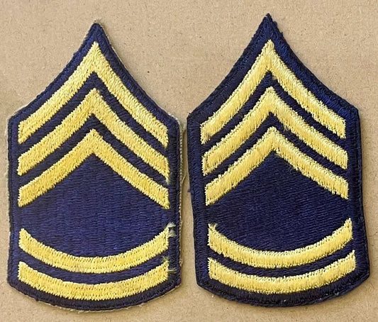 US Army Rank Insignia Non - Combat Unit (1948 - Feb 1951) Sergeant 1st Class 2" Set - Bateleur Militaria