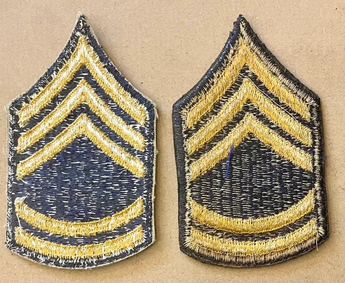 US Army Rank Insignia Non - Combat Unit (1948 - Feb 1951) Sergeant 1st Class 2" Set - Bateleur Militaria