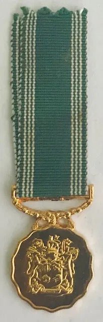 South Africa (SADF) Good Service Medal Gold (30 - years) Miniature 2 - Bateleur Militaria