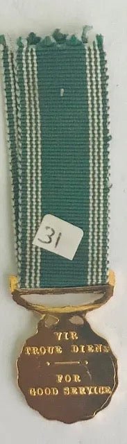 South Africa (SADF) Good Service Medal Gold (30 - years) Miniature 2 - Bateleur Militaria