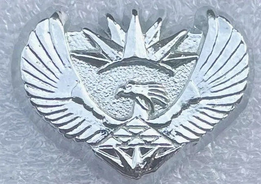 South Africa (SANDF) Officer Secretary Bird Rank Insignia Chrome Full Size - Bateleur Militaria