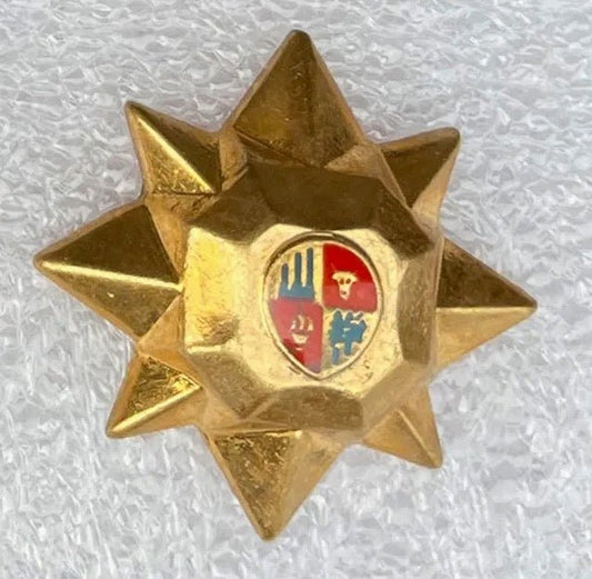 Kangwane Police 8 - Point Star Rank Insignia Gilt Full Size - Bateleur Militaria