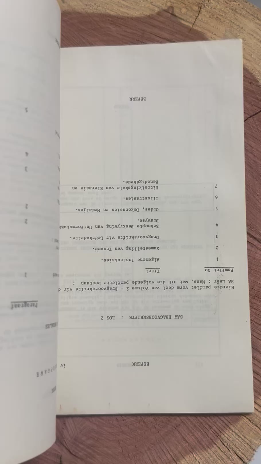 Paging through booklet